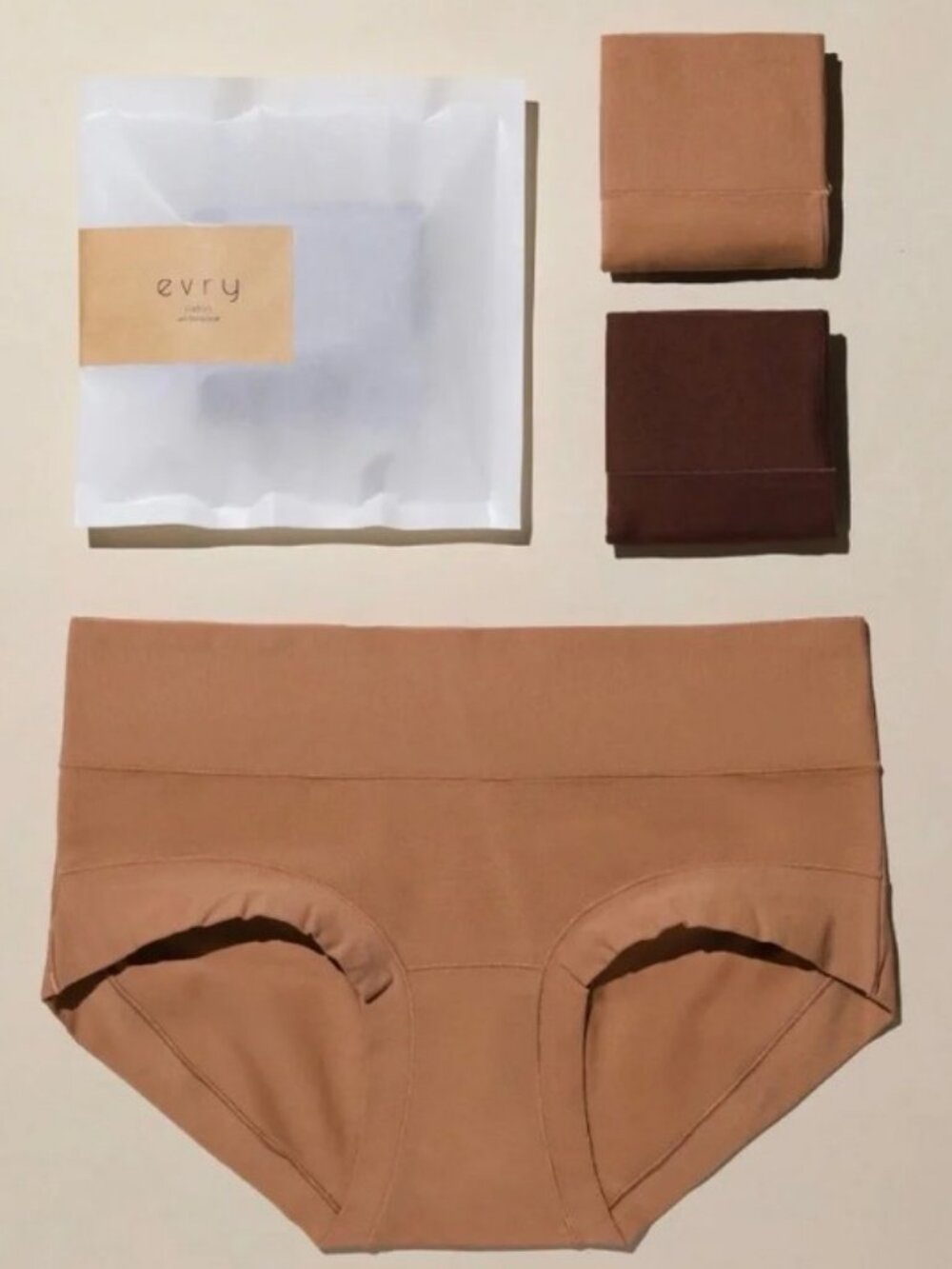 Evry Everyday Cotton Tummy Control Panites  Brown 2 pack sz Small